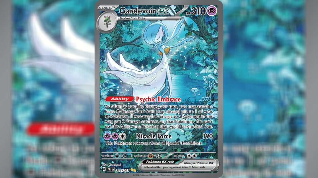 Pokemon TGC Gardevoir ex card in Paldean Fates set
