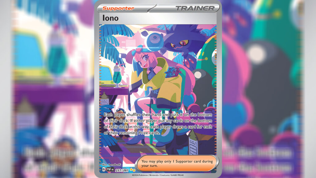 Pokemon TGC Iono card in Paldean Fates set