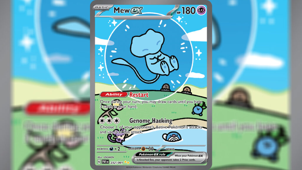 Pokemon TGC Mew ex card in Paldean Fates set