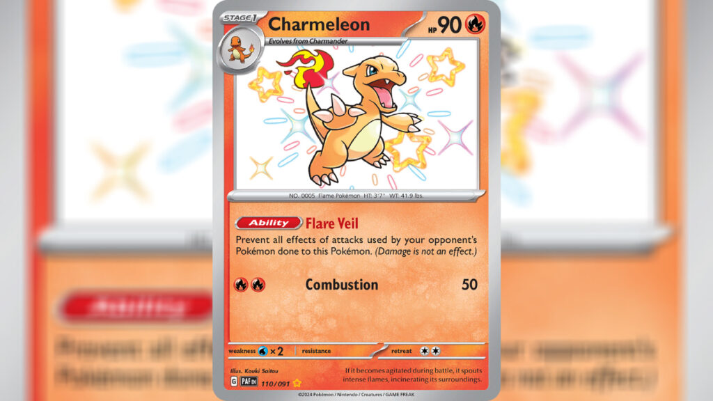 Pokemon TGC Charmeleon card in Paldean Fates set