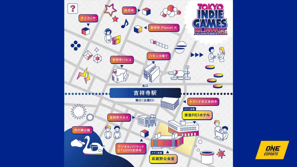 Tokyo Indie Games Summit 2024 venues and locations on map