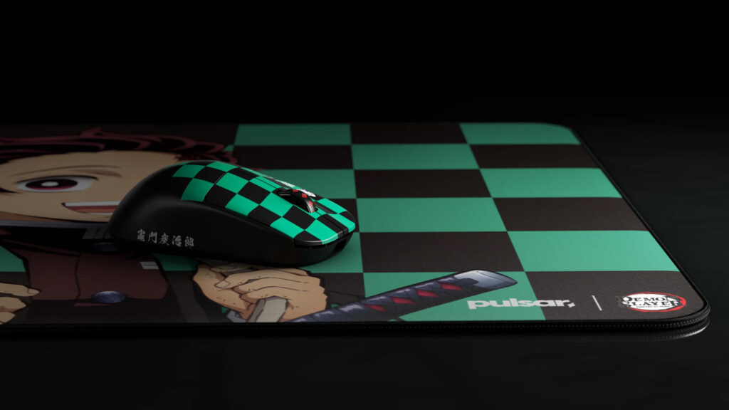 The X2V2 Tanjiro gaming mouse and ES2 Tanjiro esports mouse pad from the Pulsar x Demon Slayer collaboration