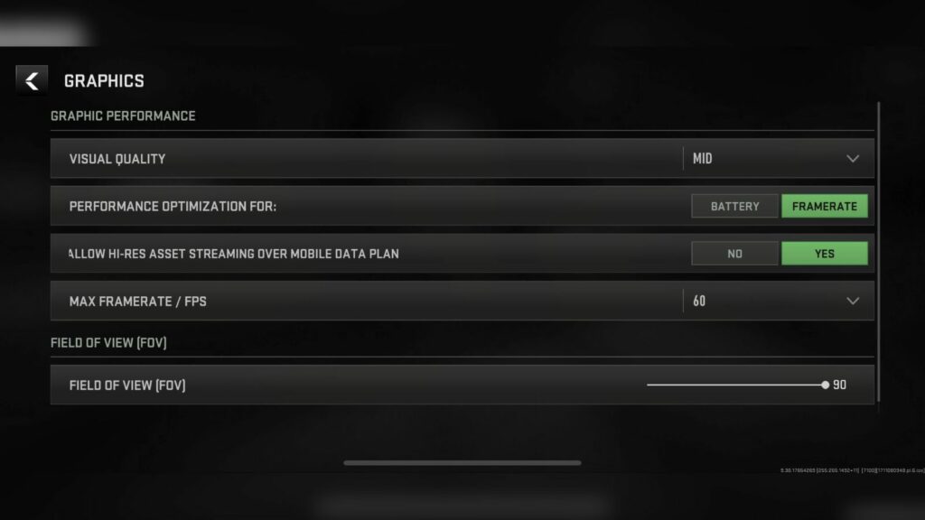Warzone Mobile best settings for graphics