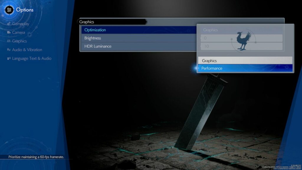 FF7 Rebirth graphics vs performance settings