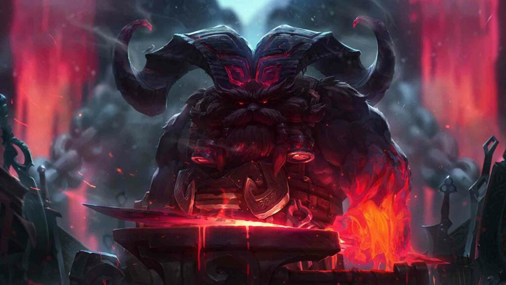 League of Legends top lane tank champion Ornn official wallpaper splashart