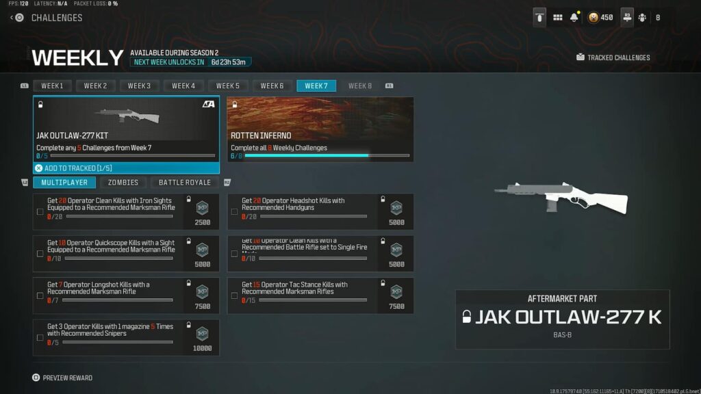How to unlock the JAK Outlaw 277 kit MW3 weekly challenges in