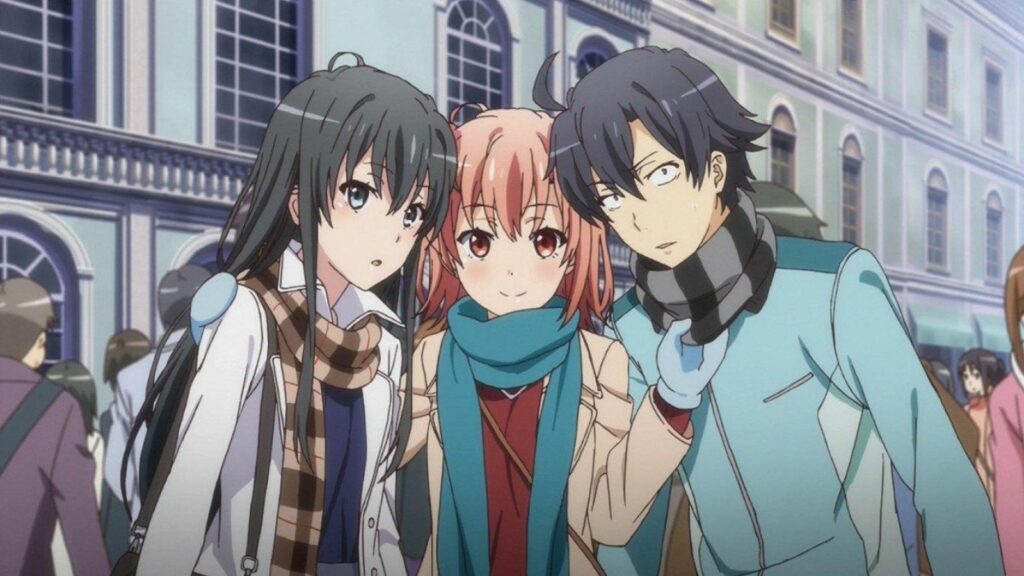 Oregairu's Yukino, Yui, and Hachiman