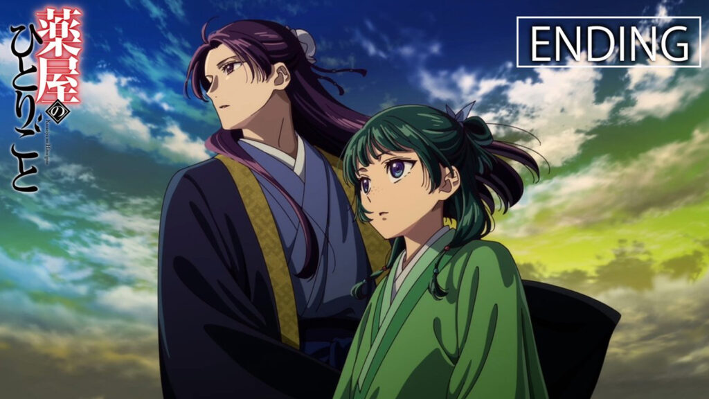Apothecary Diaries anime main characters Maomao and Jinshi in the season 1 finale