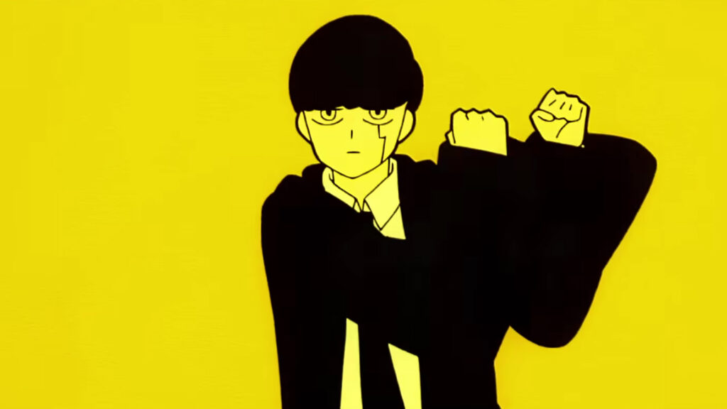 Mash Burnedead of Mashle: Magic and Muscles in the music video for "Bling-Bang-Bang-Born" by Creepy Nuts