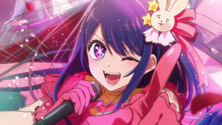 Oshi no Ko main characer Ruby Hashino performing on stage in season 1