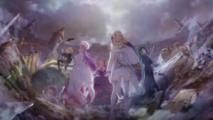ReZero season 3 characters featuring Emilia, Crusch Karsten, Anastasia Hoshin, Priscilla Barielle, and Felt