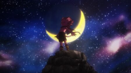 Beelzebub absorbing the power of darkness in the Sand Land anime