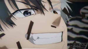 Haruka Sakura in Wind Breaker episode 3 grinning widely