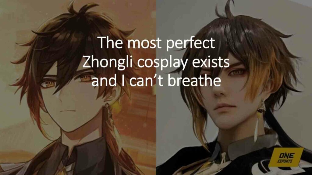 Zhongli and Zhongli cosplayer Weilanran in ONE Esports featured image for article "The most perfect Zhongli cosplay exists and I can’t breathe"