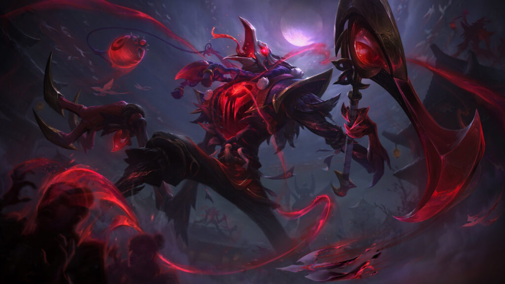 Blood Moon Fiddlesticks splash art from League of Legends