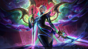 Prestige Empyrean Kayle splash art in League of Legends