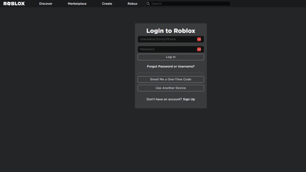 Roblox log in page -- how to update Roblox