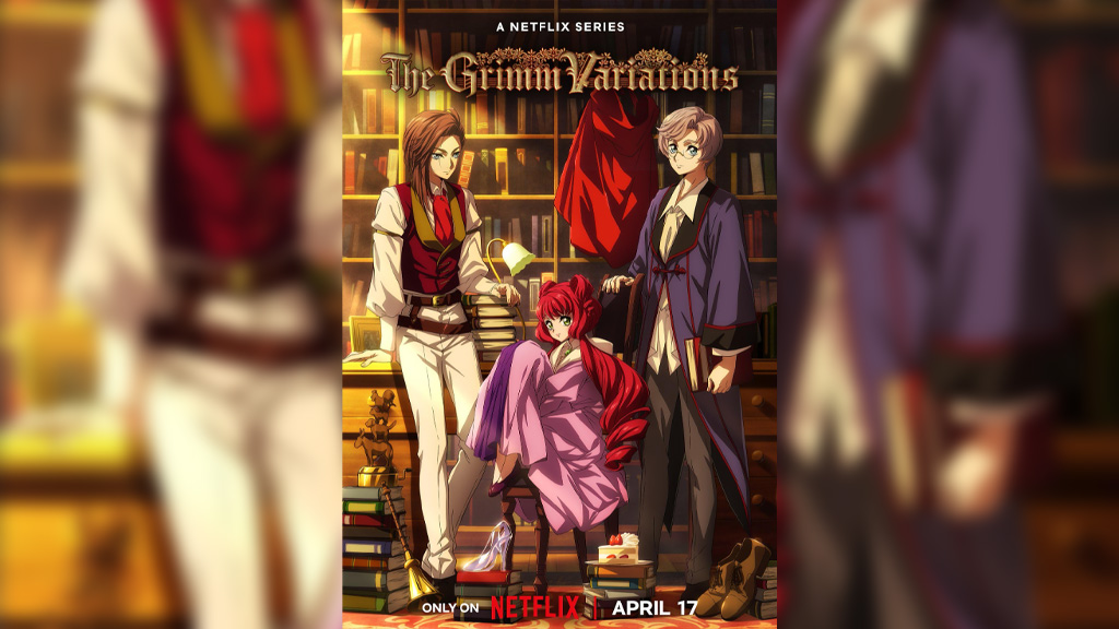 The Grimm Variations Episodes Netflix Announcement Key Visual featuring Charlotte, Jacob, and Wilhelm