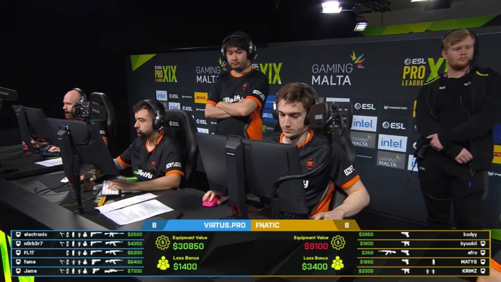 Fnatic vs. Virtus.pro in Group A ESL Pro League Season 19