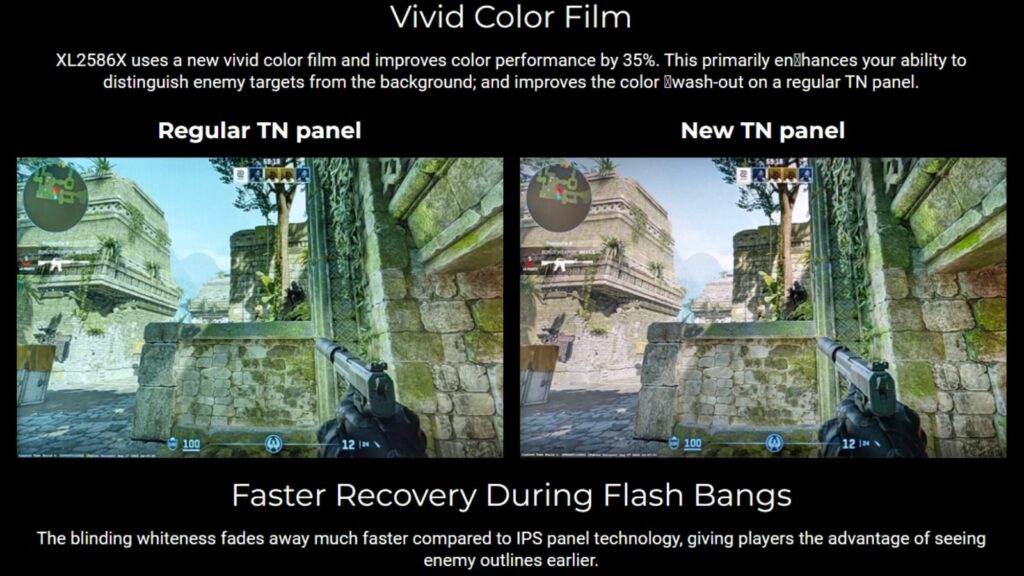 BenQ Zowie XL2568X vivid color film