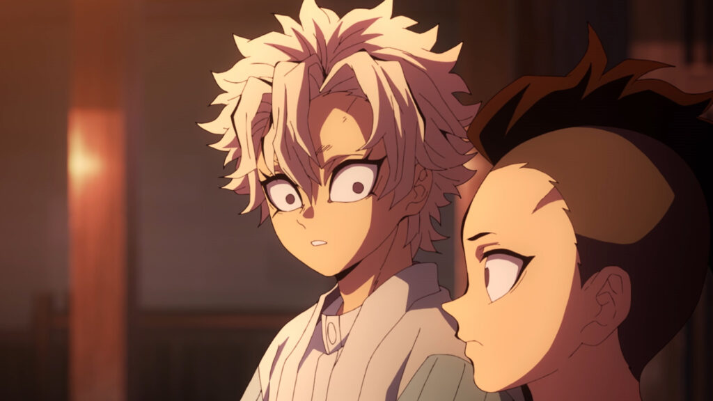 Demon Slayer supporting character Sanemi seen with his younger brother Genya Shinazugawa
