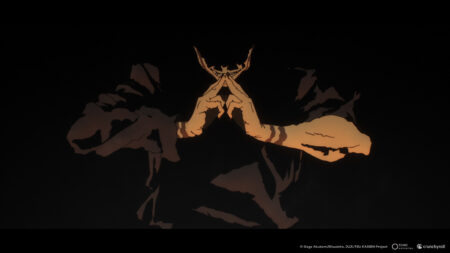 Jujutsu Kaisen's main antagonist Ryomen Sukuna inhabiting Yuji Itadori's body in the Shibuya Incident arc from season 2 of the anime