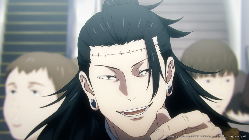 Jujutsu Kaisen villain Suguru Geto in the Shibuya Incident arc from season 2 of the anime