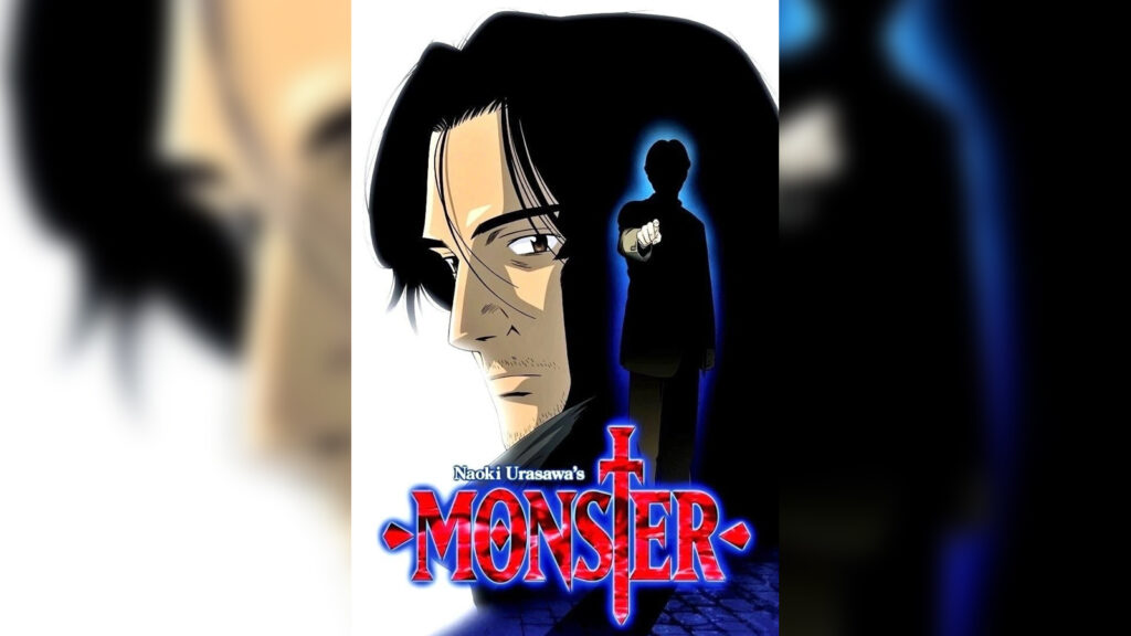 The poster for Naoki Urasawa's Monster anime, featuring the protagonist, Dr. Kenzo Tenma