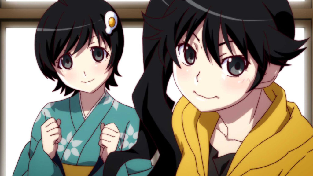 Karen Araragi and Tsukihi Araragi in Nisemonogatari