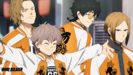 Wind Breaker's rival school Shishitoren featuring Choji Tomiyama, Jo Togame, Kota Sako, and Yukinari Arima