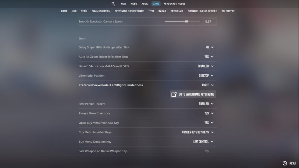 How to change viewmodel in CS2 menu