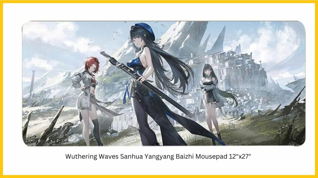 Wuthering Waves Sanhua Yangyang Baizhi Mousepad 12"x27" Gaming Large Rubber Non-Slip Computer Keyboard Pad