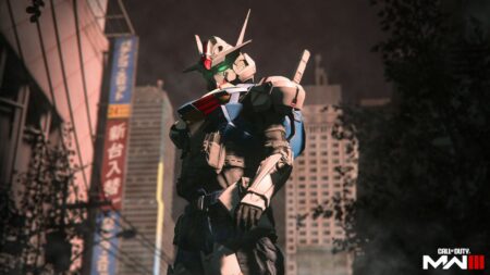 RX-78-2 Gundam operator skin on Tokyo map in Modern Warfare 3