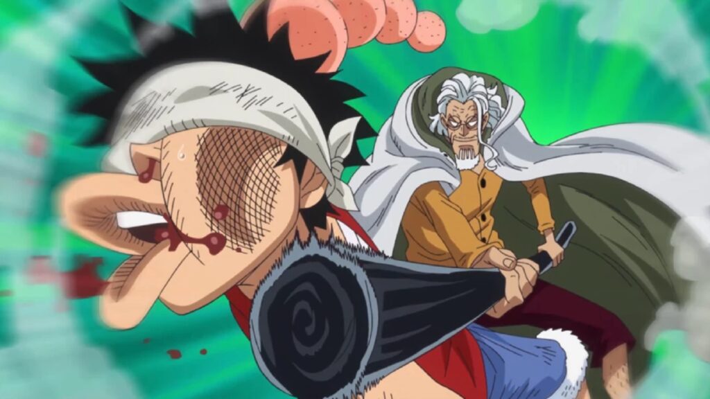 Rayleigh using Armament Haki while training Luffy