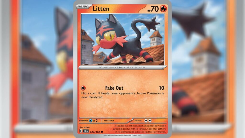 Pokemon TCG Litten card  from Temporal Forces