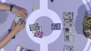 Screenshot of ongoing Pokemon TGC tournament from official Pokemon YouTube video