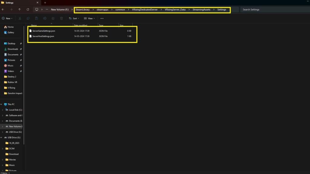 V Rising server settings