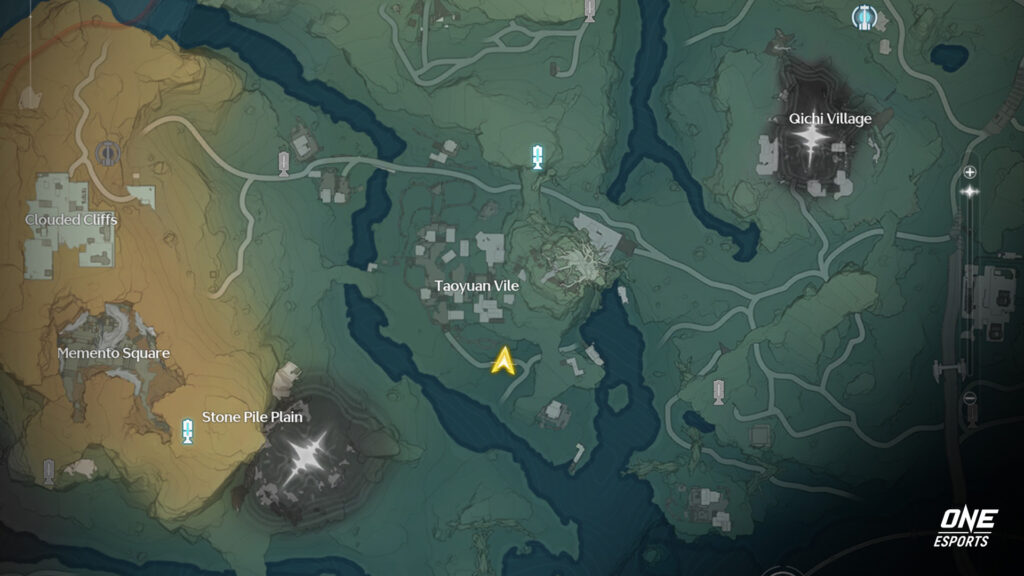 The Wuthering Waves map highlighting Taoyuan Ville