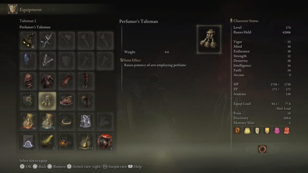 Elden Ring perfumer talisman