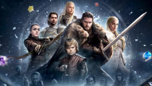 Game of Thrones Legends characters featuring Jon Snow, Daenerys Targaryen, Tyrion Lannister, Arya Stark, and Rhaenyra Targaryen
