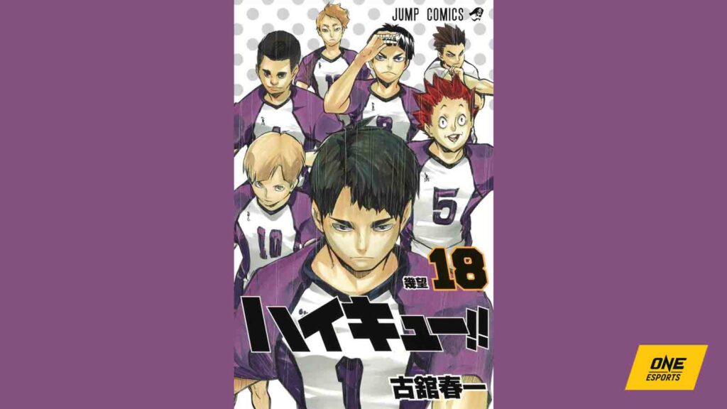 Shiratorizawa Academy on cover of Haikyuu manga volume 18