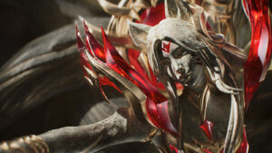 A close up shot of Ahri in the Hall of Legends 2024 key visual