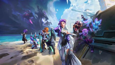 Anima Squad 2024 key visual featuring Aatrox, Bel'Veth, Yasuo, Aurora, Leona, Seraphine, Illaoi, Xayah, Yuumi, Briar