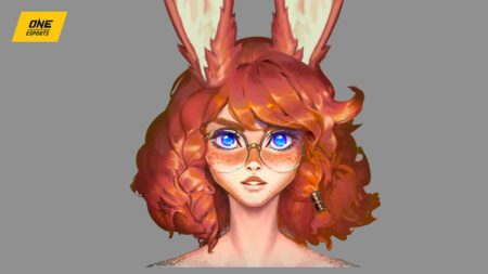 Aurora concept art showing close-up of her face with freckles