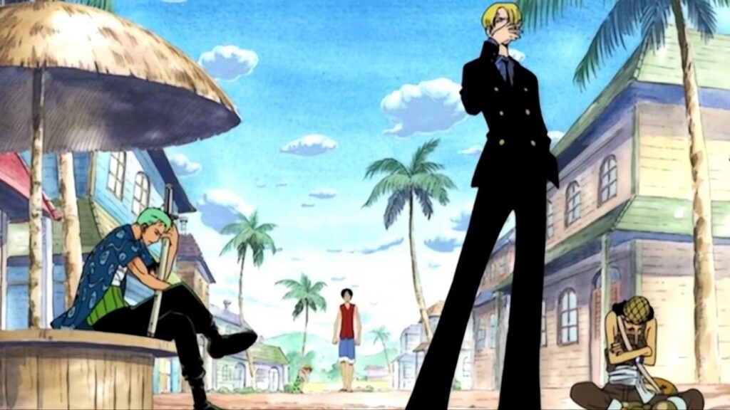 The Straw Hats getting ready to attack Arlong