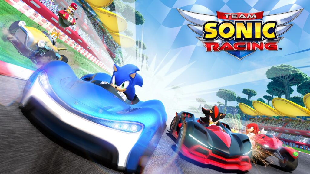 Sonic, Tails, Shadow, and Knuckles in Team Sonic Racing