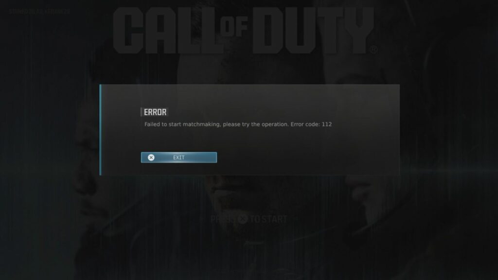 MW3 error code 112