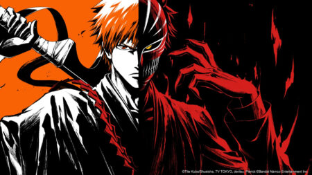 Bleach Rebirth of Souls official key art showing the main character Ichigo Kurosaki with his Hollow form