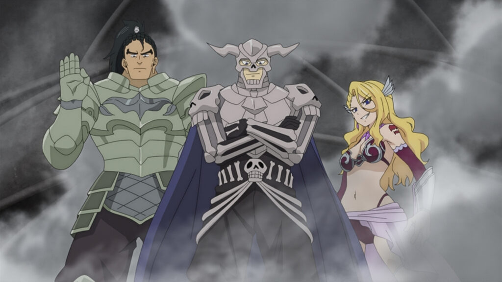 Fairy Tail 100 Years Quest supporting characters Dragon Raider, Madmole, and Kiria seen in season 1 episode 3 of the anime