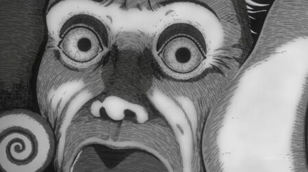 Screencap of Mr. Saito from Uzumaki anime release date teaser